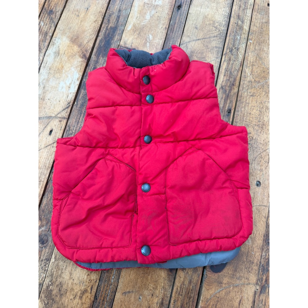 Baby Gap 18 24 Months Red Puffer Vest Fleece Lined Preppy Outdoors Winter